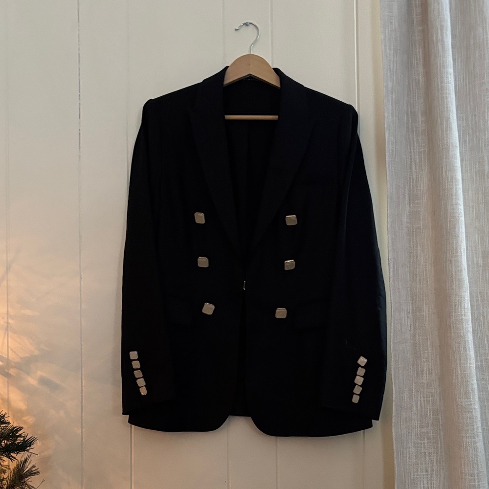 Elie Tahari Black Double-Breasted Blazer